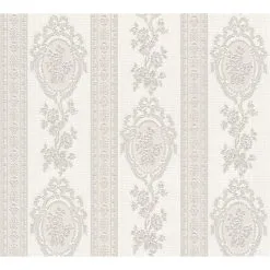 A.S. Creation Belle Epoque | 186157 | Papier Peint à Rayures Papier | 0.53 M X 10.05 M | Gris