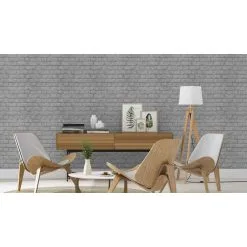 Rasch Kids & Teens III | 226751 | Imitation Pierre & Béton | 0.53 M X 10.05 M | Argent Métallisé -Fond D'écran Soldes 226751 room 3