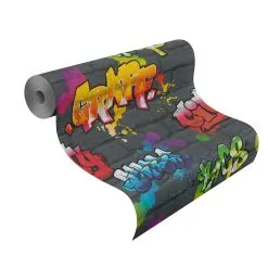 Rasch Kids & Teens III | 237801 | Papier Peint Papier Dessins & Motifs | 0.53 M X 10.05 M | Gris -Fond D'écran Soldes 237801 roll 1