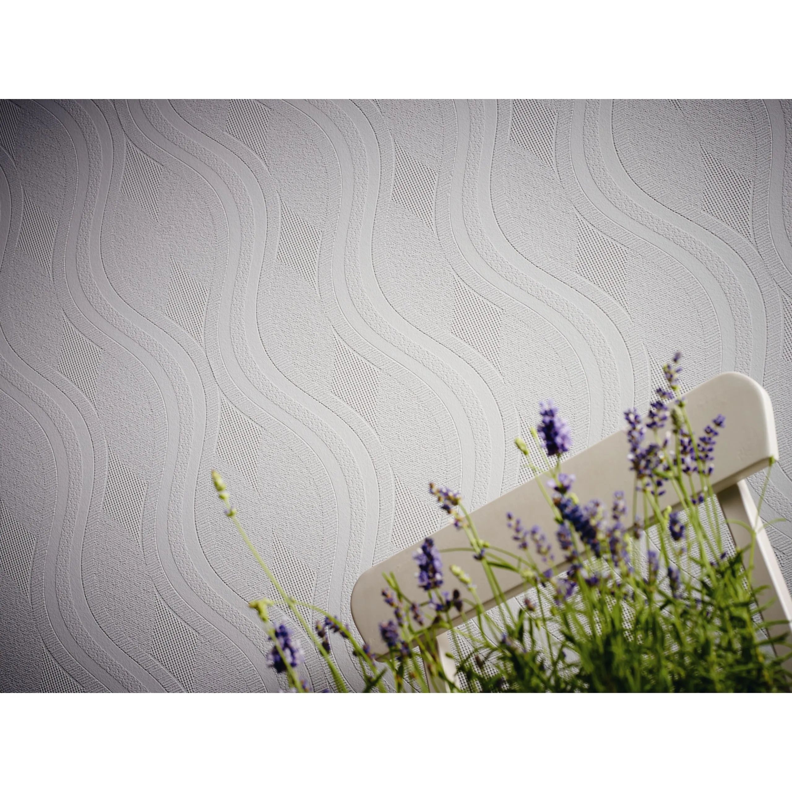 A.S. Creation Meistervlies | 260512 | Papier Peint à Motif Ondulé | 0.53 M X 10.05 M | Blanc 5 A.S. Creation Meistervlies | 260512 | Papier Peint à Motif Ondulé | 0.53 M X 10.05 M | Blanc – Image 3
