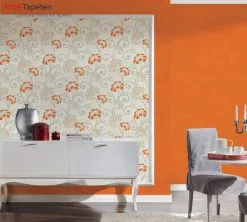 A.S. Creation Einzelblatt | 295729 | Papier Peint Vinyle Uni | 0.53 M X 10.05 M | Orange
