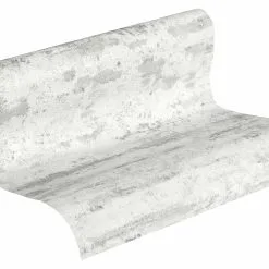 A.S. Creation Elements | 374152 | Papier Peint Intissé Effet Béton | 0.53 M X 10.05 M | Blanc