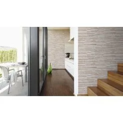 A.S. Creation Decora Natur 3 | 662125 | Papier Peint Imitation Brique Pierre En Papier | Blanc