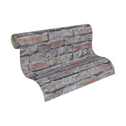 A.S. Creation Il Decoro | 954702 | Papier Peint Imitation Brique Pierre En Papier | Gris