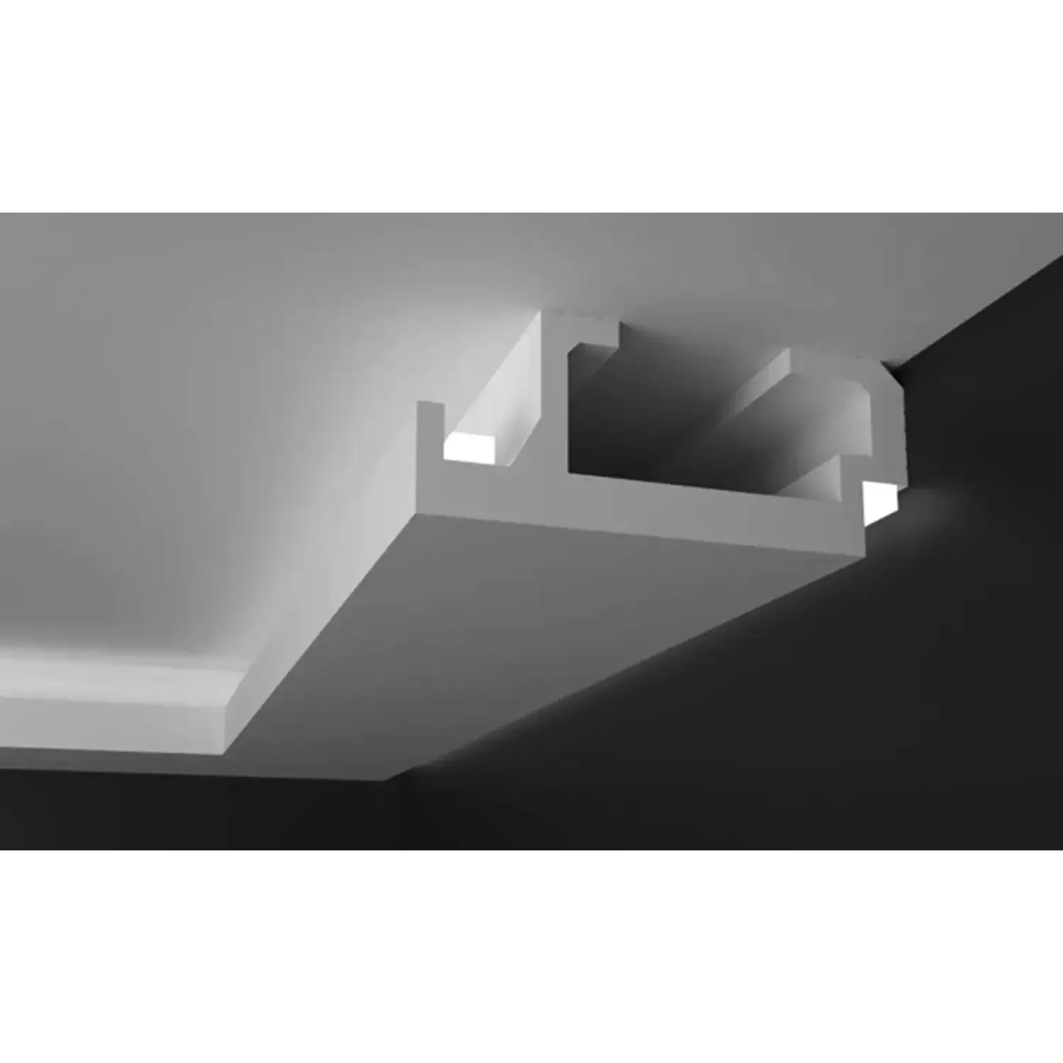 Elite Decor | Moulure De Plafond LED "KD408" | Polystyrène | 195 X 80 X 1150 Mm | Blanc 4 Elite Decor | Moulure De Plafond LED "KD408" | Polystyrène | 195 X 80 X 1150 Mm | Blanc – Image 2