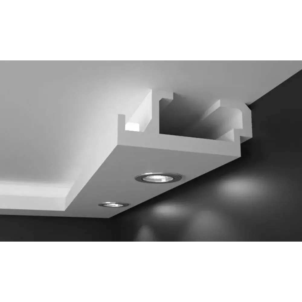 Elite Decor | Moulure De Plafond LED "KD408" | Polystyrène | 195 X 80 X 1150 Mm | Blanc 5 Elite Decor | Moulure De Plafond LED "KD408" | Polystyrène | 195 X 80 X 1150 Mm | Blanc – Image 3