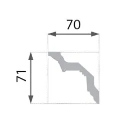 Moulure De Plafond Nouvelle Marbet B-23 | 70 X 71 Mm | Polystyrène
