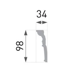 Moulure De Plafond D'époque Marbet B-52 | 34 X 98 Mm | Polystyrène