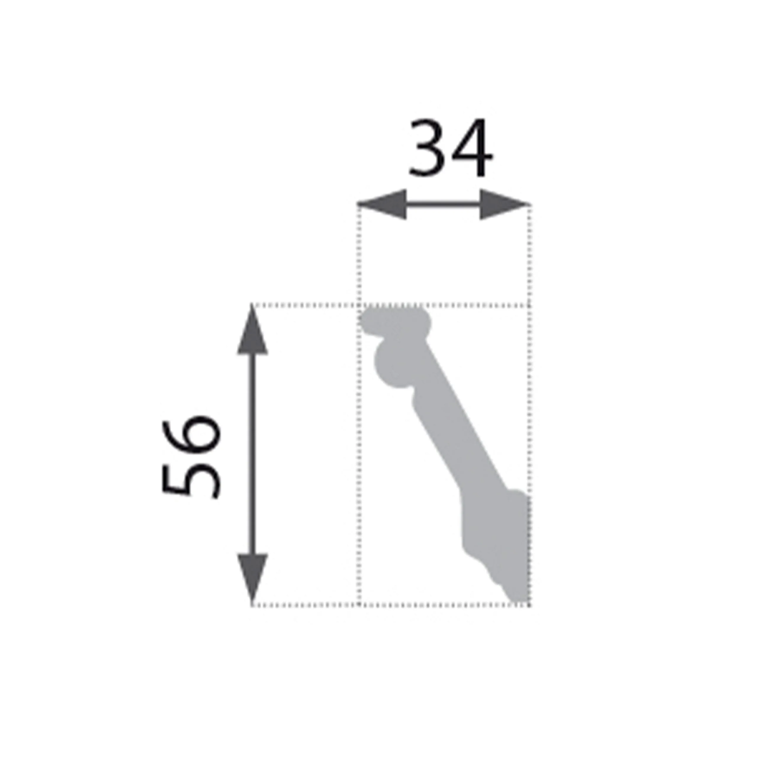 Moulure De Plafond Simple Marbet B-5 | 34 X 56 Mm | Polystyrène 4 Moulure De Plafond Simple Marbet B-5 | 34 X 56 Mm | Polystyrène – Image 2