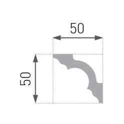 Moulure De Plafond Sobre Marbet E-14 | 50 X 50 Mm | Polystyrène Résistant à L'impact, à L'humidité