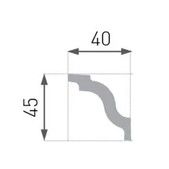 Moulure De Plafond Design Marbet E-5 | 40 X 45 Mm | Polystyrène Résistant à L'impact, à L'humidité