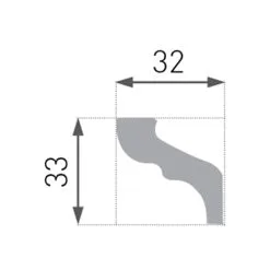 Moulure De Plafond Sublime Marbet E-6 | 32 X 33 Mm | Polystyrène Résistant à L'impact, à L'humidité
