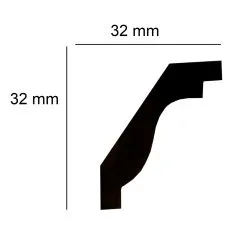 Elite Decor | Stuckleiste P921 | Polyurethan | 32 X 32 X 2000 Mm | Styropor Deckenleiste | Weiß