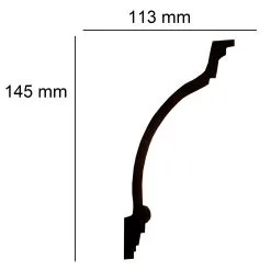 Elite Decor | Stuckleiste P949 | Polyurethan | 145 X 113 X 2000 Mm | Styropor Deckenleiste | Weiß