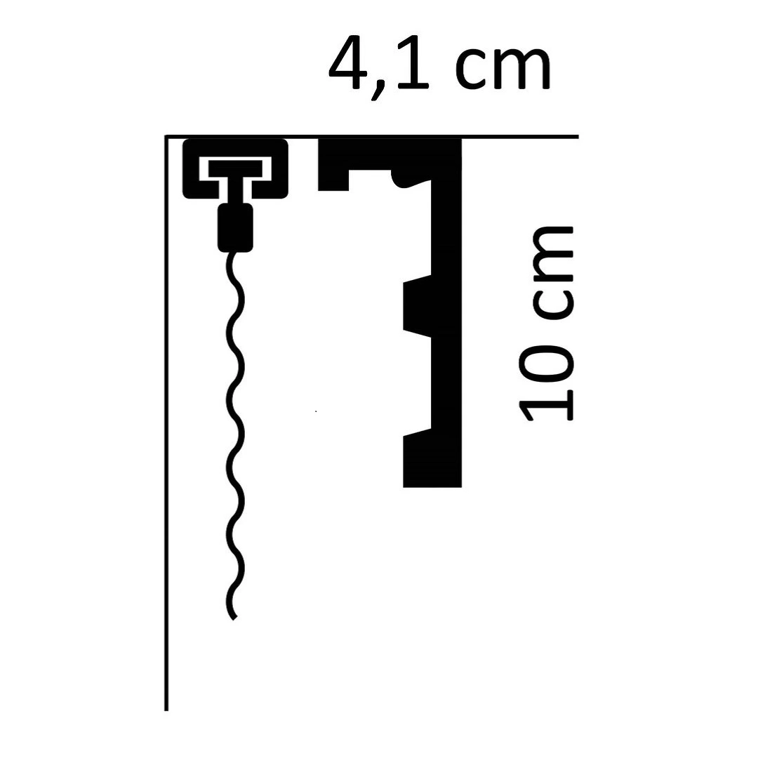 PROVISTON | Vorhangleiste "RM026T" | 41 X 100 X 2000 Mm | Weiß | Stuckleiste | Lichtleiste | Modern 3 PROVISTON | Vorhangleiste "RM026T" | 41 X 100 X 2000 Mm | Weiß | Stuckleiste | Lichtleiste | Modern