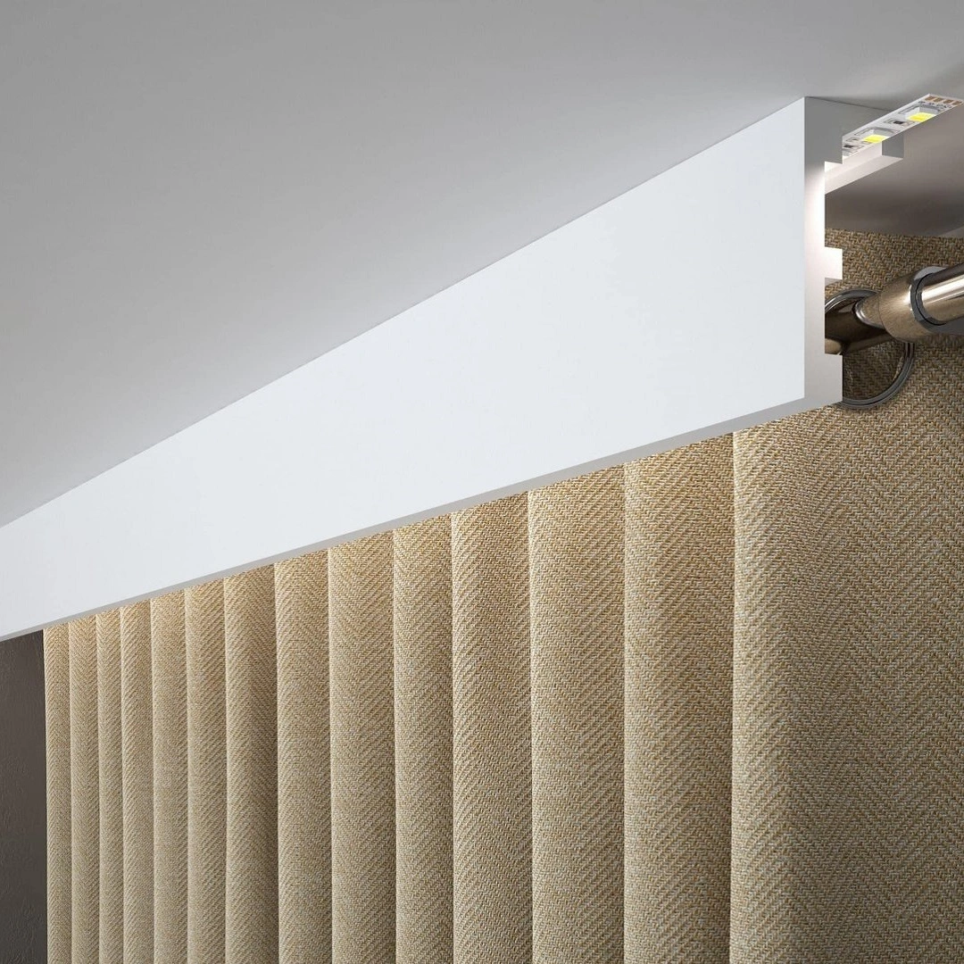 PROVISTON | Vorhangleiste "RM026T" | 41 X 100 X 2000 Mm | Weiß | Stuckleiste | Lichtleiste | Modern 4 PROVISTON | Vorhangleiste "RM026T" | 41 X 100 X 2000 Mm | Weiß | Stuckleiste | Lichtleiste | Modern – Image 2