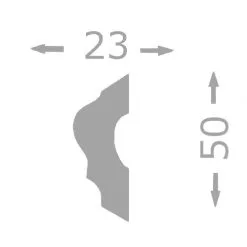 Wiesemann Cimaise Murale élégante | 23 X 50 Mm | Polystyrène Résistant à L'impact, à L'humidité