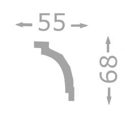 Wiesemann Moulure De Plafond De Qualité | 55 X 68 Mm | Polystyrène