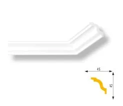 Moulure De Plafond Design Marbet E-5 | 40 X 45 Mm | Polystyrène Résistant à L'impact, à L'humidité -Fond D'écran Soldes marbet e5