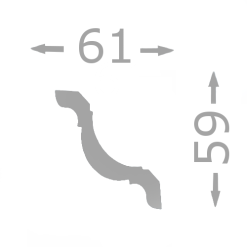 Wiesemann Moulure De Plafond élégante | 61 X 59 Mm | Polystyrène